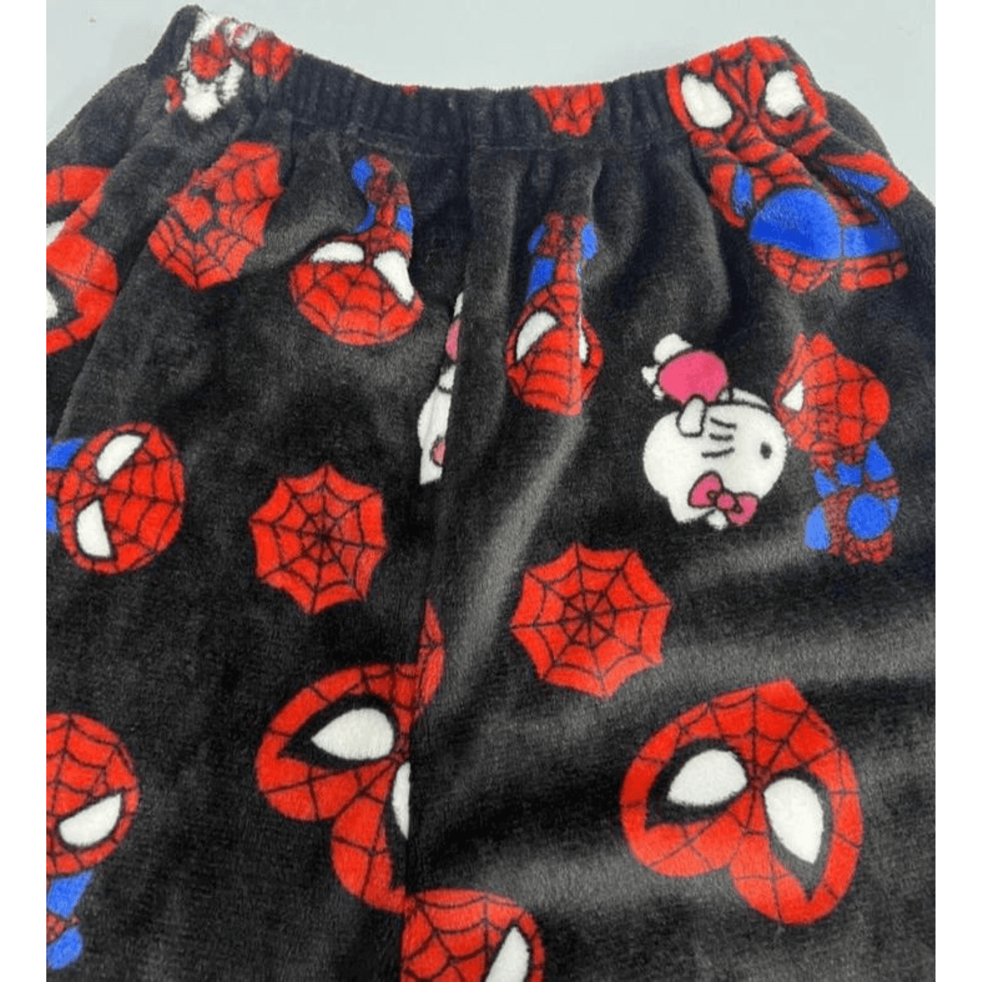 Cotton Velvet Hello Kitty Spider-man Loose Pajama Set with Long Pants