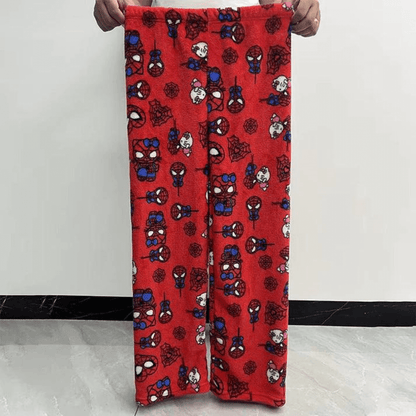 Cotton Velvet Hello Kitty Spider-man Loose Pajama Set with Long Pants